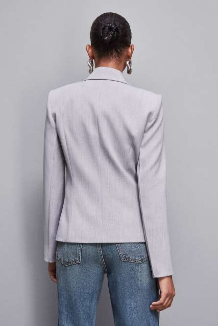 Ein-Knopf-Jacke aus Polyviskose, Grau, Patrizia Pepe