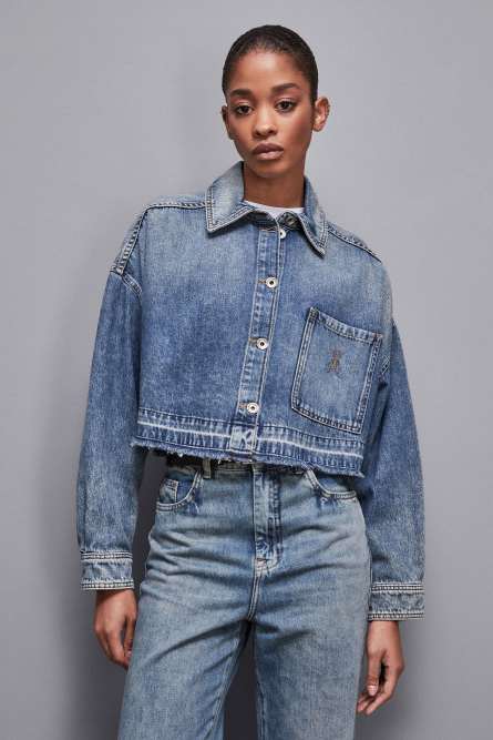 Long-sleeved shirt in jeans blue, Light Blue, Patrizia Pepe