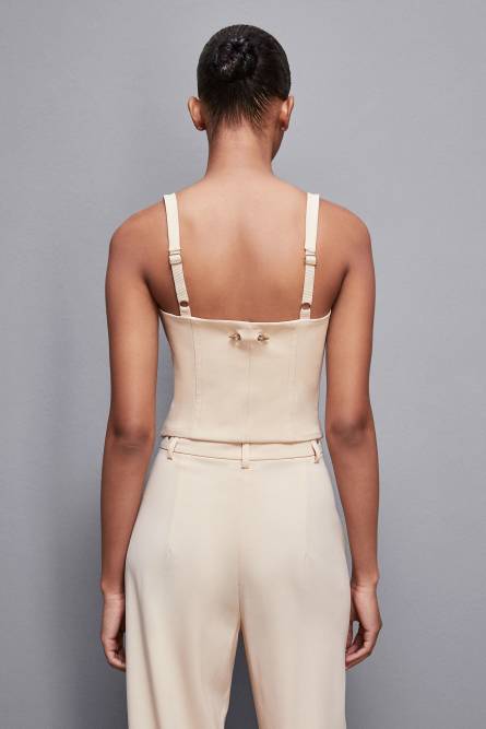 Bustier-Top aus Stretch-Stoff, Beige, Patrizia Pepe