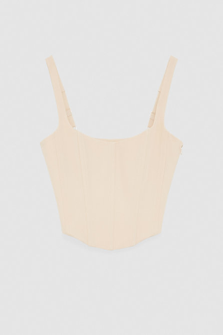 Bustier-Top aus Stretch-Stoff, Beige, Patrizia Pepe
