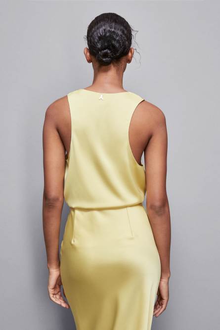 Shiny satin blouse, Yellow, Patrizia Pepe