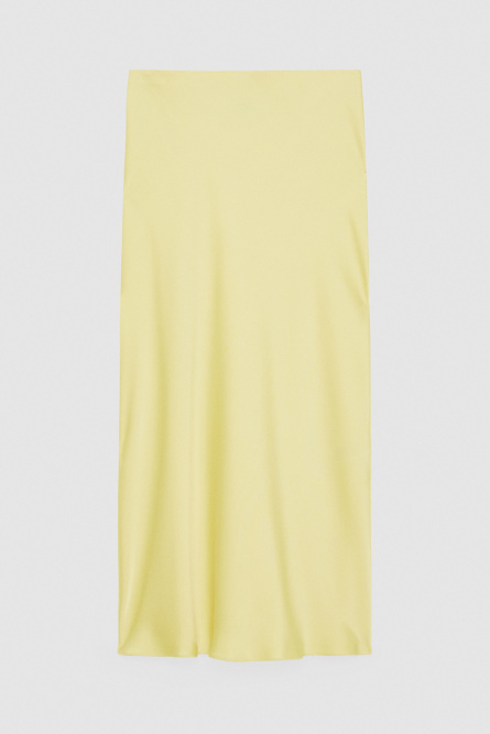 Shiny satin midi skirt, Yellow, Patrizia Pepe