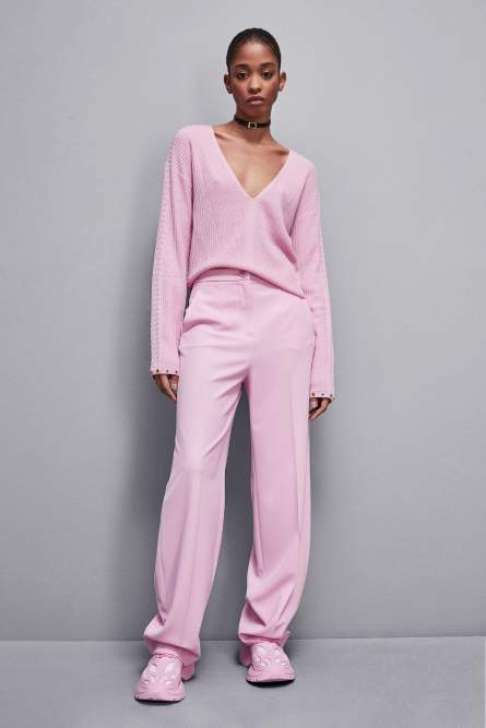 Essential wool ribbed sweater, Pink, Patrizia Pepe
