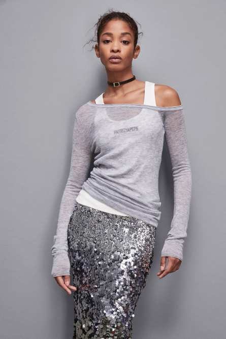 Long-sleeved wool sweater, Grey, Patrizia Pepe