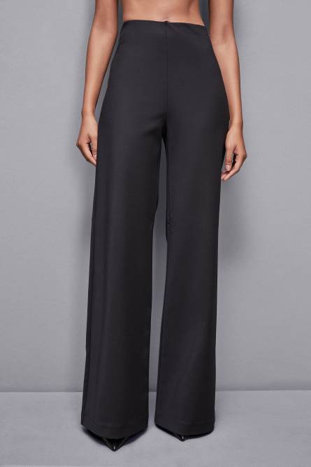 High-waisted palazzo pants, Black, Patrizia Pepe