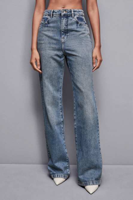 High-waisted straight fit jeans, Light Blue, Patrizia Pepe