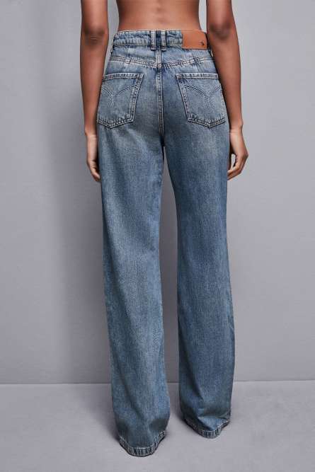 High-waisted straight fit jeans, Light Blue, Patrizia Pepe