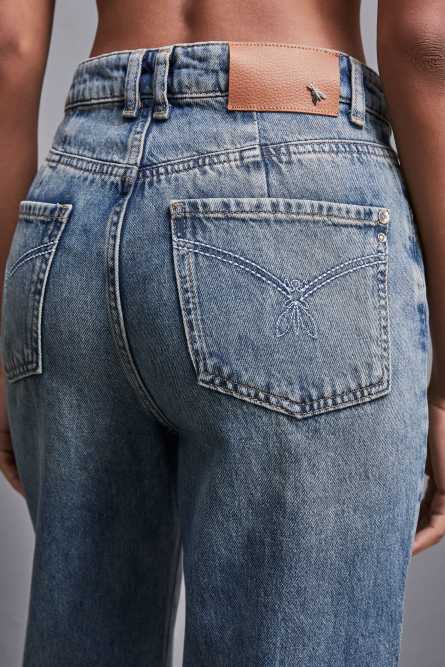 High-waisted straight fit jeans, Light Blue, Patrizia Pepe