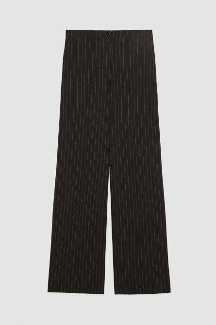 Pinstripe flannel pants, Black, Patrizia Pepe