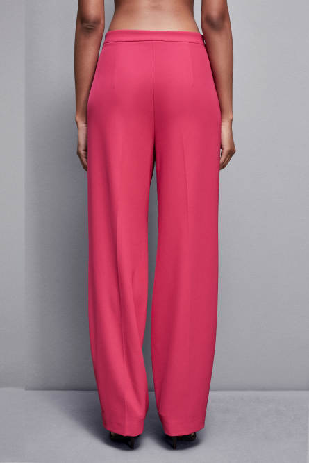 Pleated pants in stretch fabric, Pink, Patrizia Pepe