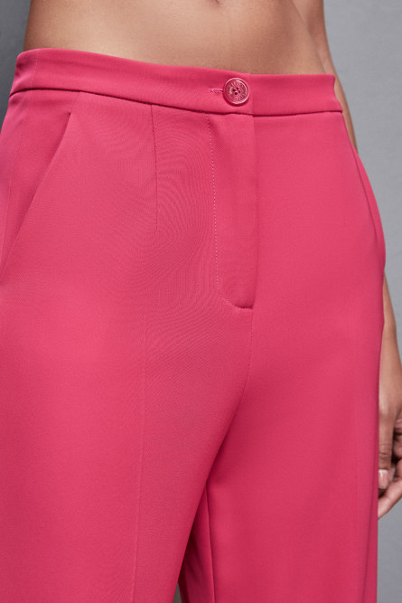 Pleated pants in stretch fabric, Pink, Patrizia Pepe