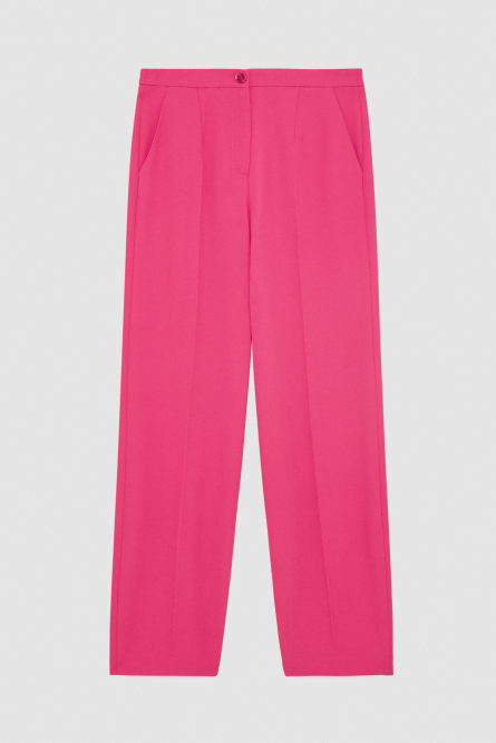 Pleated pants in stretch fabric, Pink, Patrizia Pepe