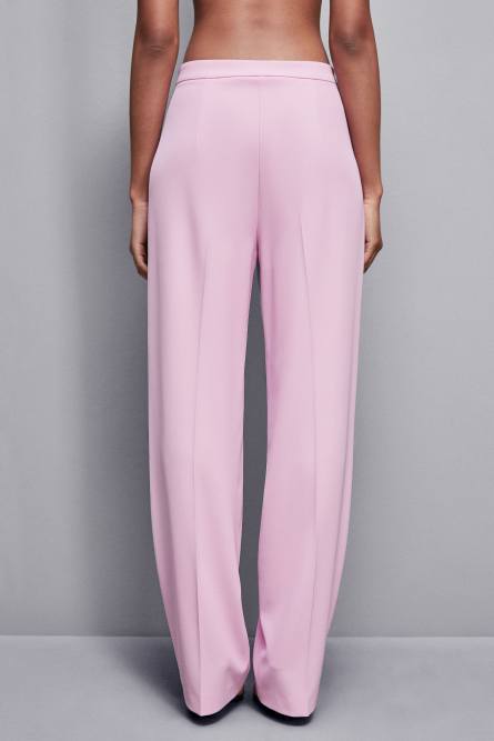 Pleated pants in stretch fabric, Pink, Patrizia Pepe