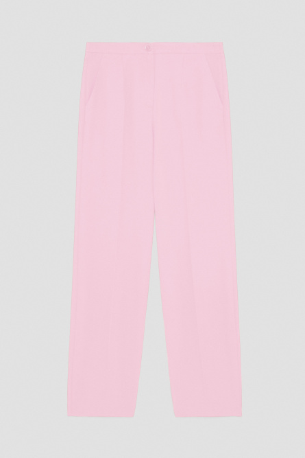 Pleated pants in stretch fabric, Pink, Patrizia Pepe