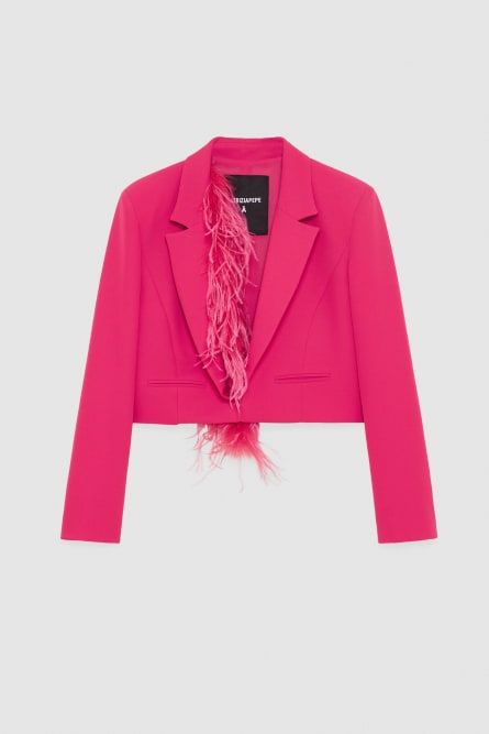 Jacket in stretch fabric, Pink, Patrizia Pepe