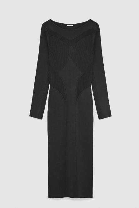 Viscose blend midi dress, Black, Patrizia Pepe