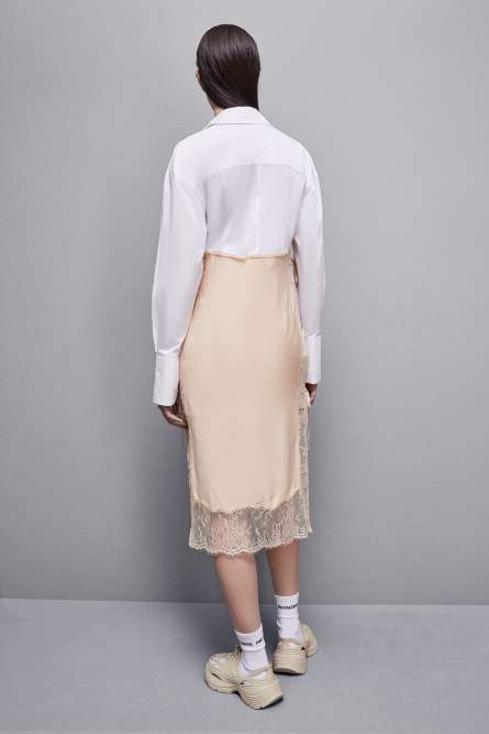 Chemisier en satin de viscose, Beige, Patrizia Pepe