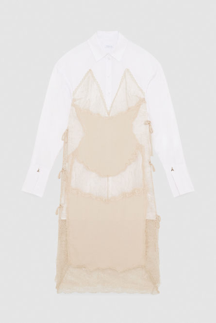 Chemisier en satin de viscose, Beige, Patrizia Pepe