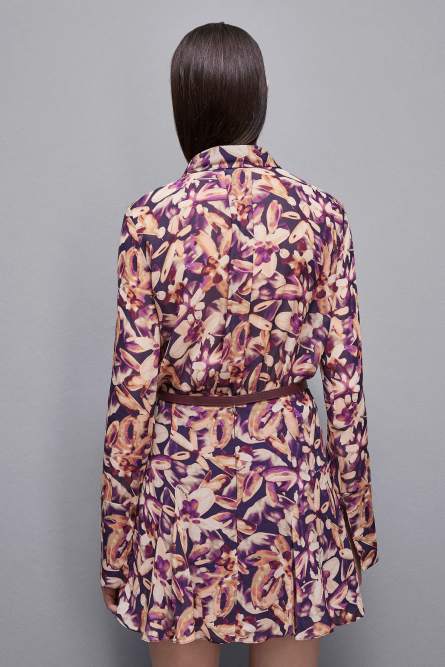 Patterned georgette shirt, Multicolor, Patrizia Pepe