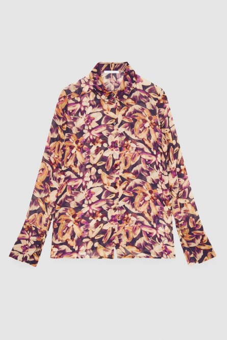 Patterned georgette shirt, Multicolor, Patrizia Pepe