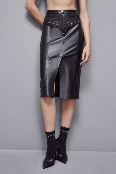 High-waisted midi skirt, Black, Patrizia Pepe