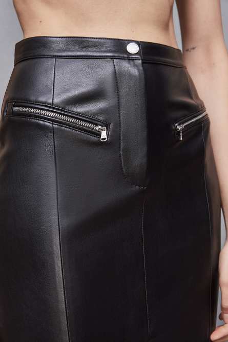 High-waisted midi skirt, Black, Patrizia Pepe