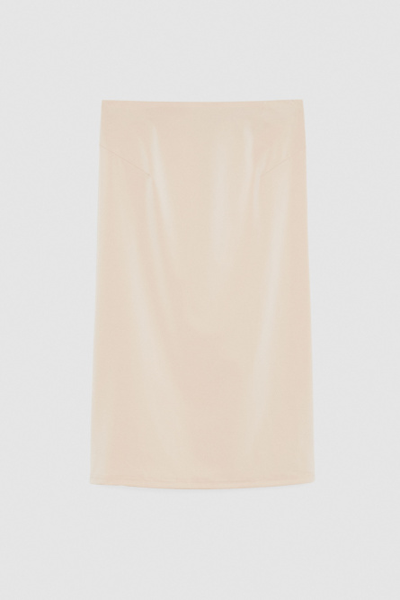 Midi skirt with zip, Beige, Patrizia Pepe