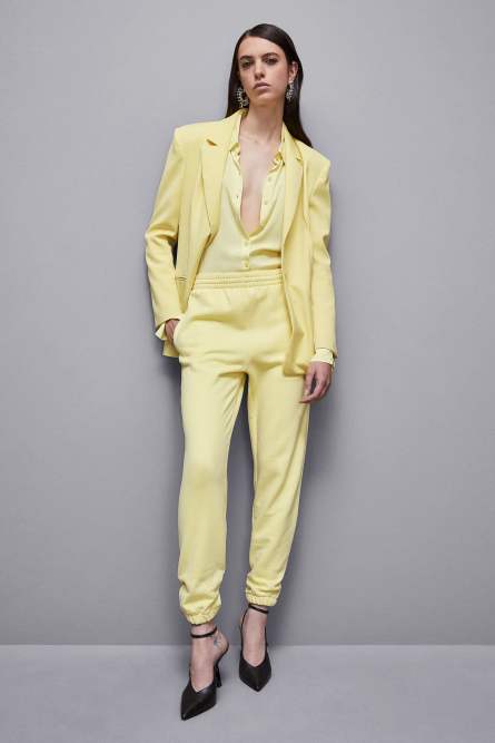 Cotton fleece jogger pants, Yellow, Patrizia Pepe