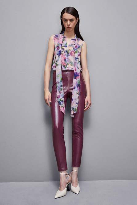 Faux leather leggings, Red, Patrizia Pepe