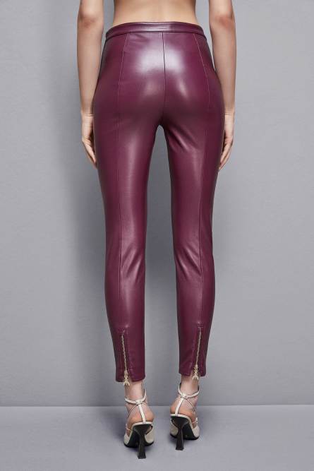 Faux leather leggings, Red, Patrizia Pepe