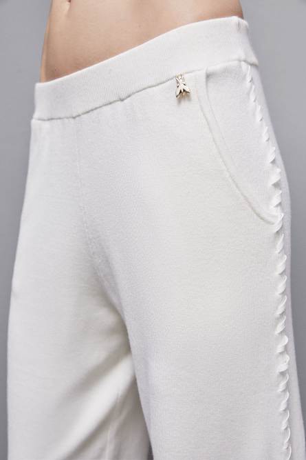 Soft viscose joggers, White, Patrizia Pepe