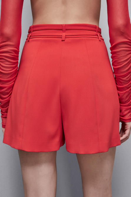 Essential pants with belt, Red, Patrizia Pepe