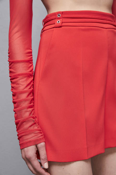 Essential pants with belt, Red, Patrizia Pepe