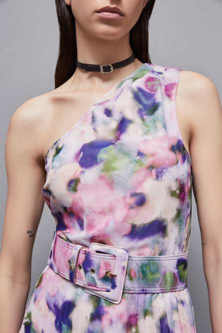 CIntura vita alta in chiffon, Multicolor, Patrizia Pepe