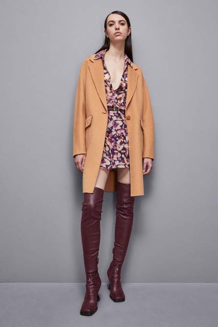 One-button coat, Brown, Patrizia Pepe