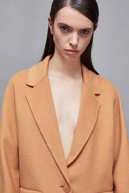 One-button coat, Brown, Patrizia Pepe