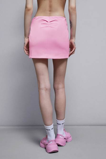 Low-waisted flannel miniskirt, Pink, Patrizia Pepe