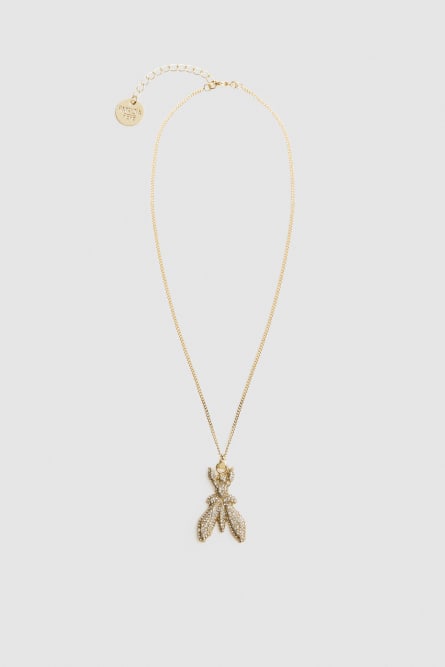 Brass and glass necklace with rhinestones, Gold, Patrizia Pepe