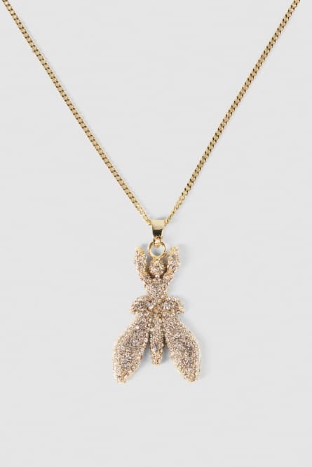 Brass and glass necklace with rhinestones, Gold, Patrizia Pepe