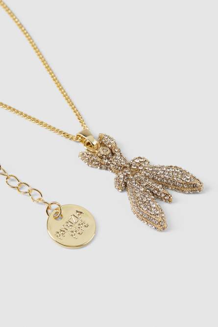Brass and glass necklace with rhinestones, Gold, Patrizia Pepe