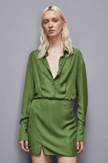 Jacquard viscose mini dress, Green, Patrizia Pepe