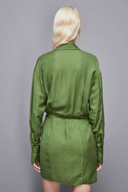 Jacquard viscose mini dress, Green, Patrizia Pepe