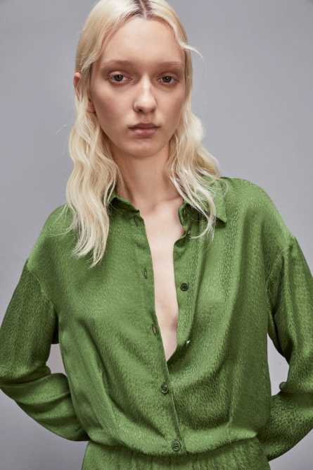 Jacquard viscose mini dress, Green, Patrizia Pepe