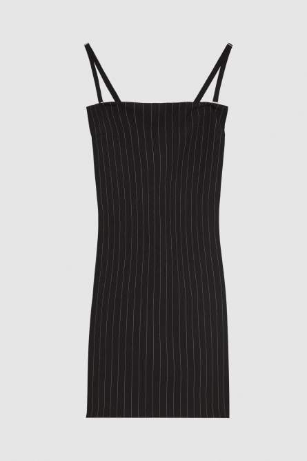 Pinstripe mini bustier dress, Black, Patrizia Pepe
