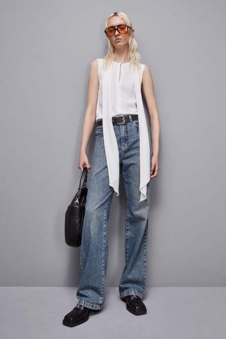 Essential crepe top, White, Patrizia Pepe