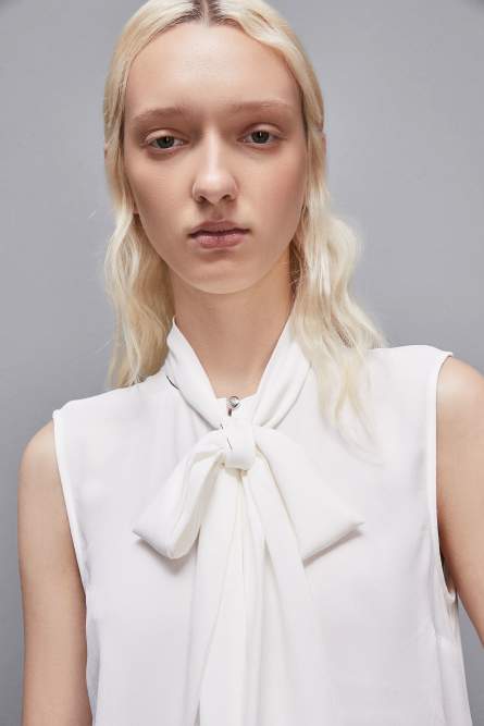 Essential crepe top, White, Patrizia Pepe