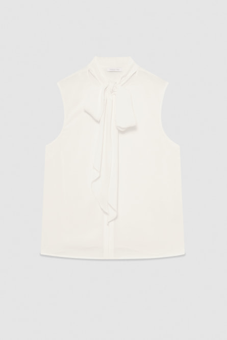 Essential crepe top, White, Patrizia Pepe