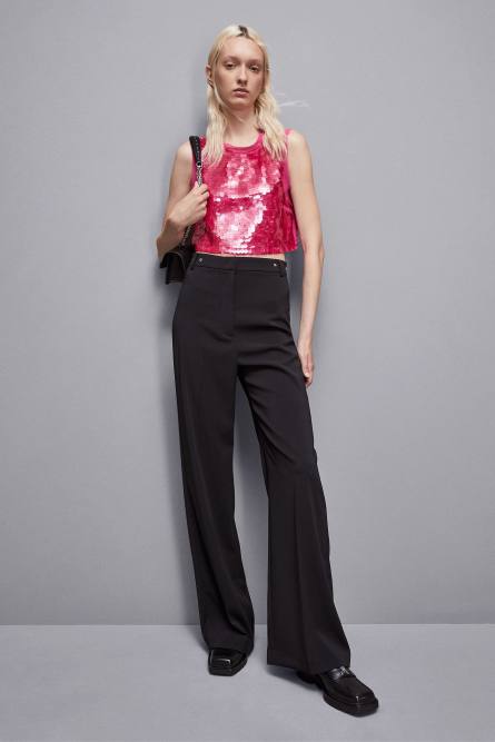Tulle tunic with sequins, Pink, Patrizia Pepe