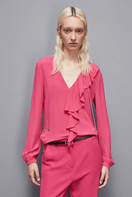 Essential crepe blouse, Pink, Patrizia Pepe
