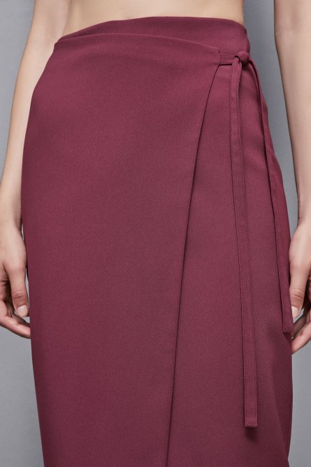 Essential crepe wrap skirt, Red, Patrizia Pepe